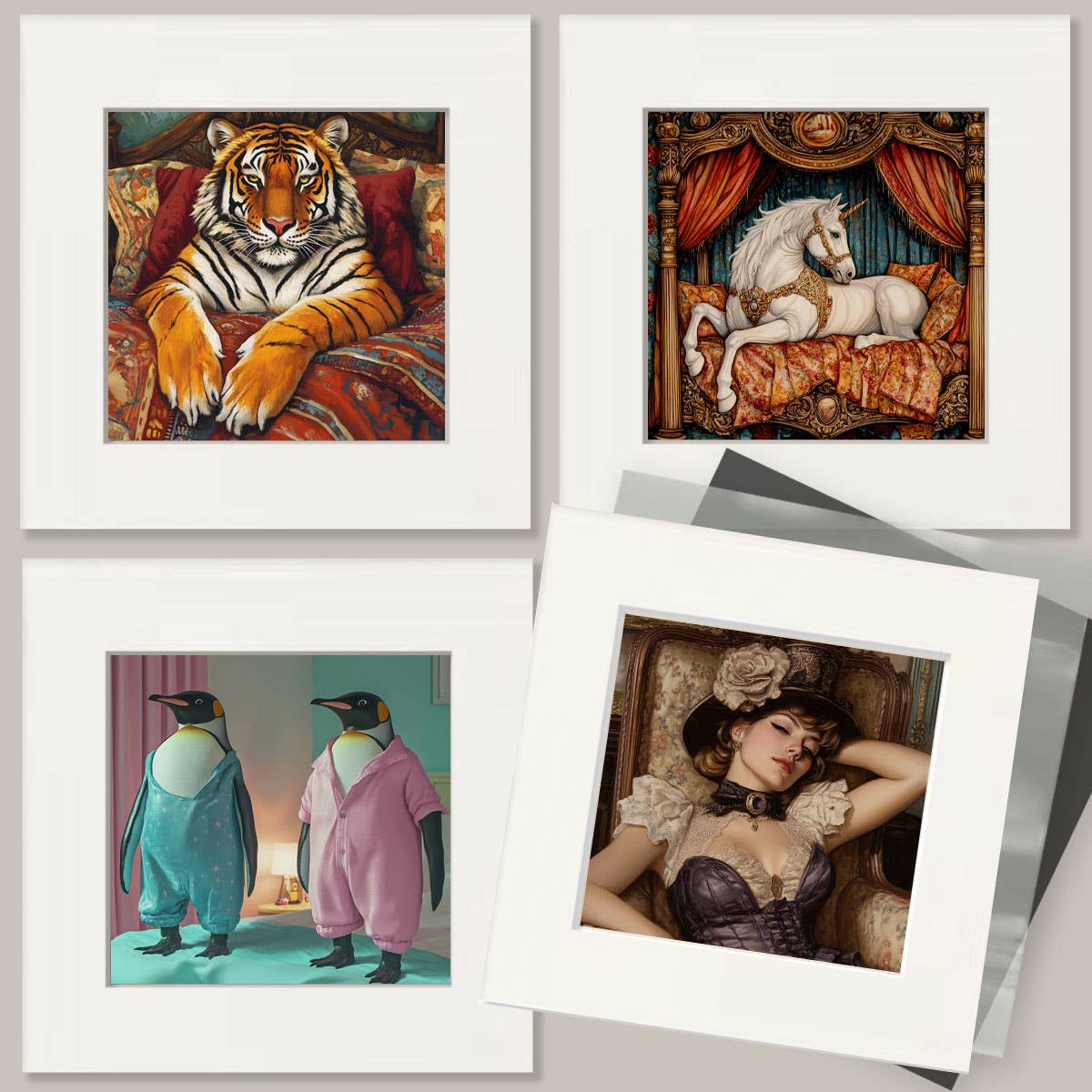 Bedroom Wall Art - Sleeping Fox in Fancy Bed