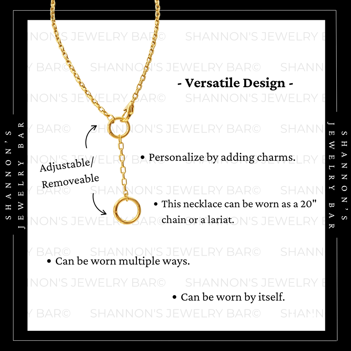 Gold Carabiner Necklace, Charm Holder Necklace