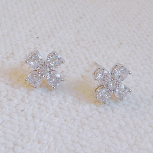 Radiant Sparkle Mini Cross Stud Earrings