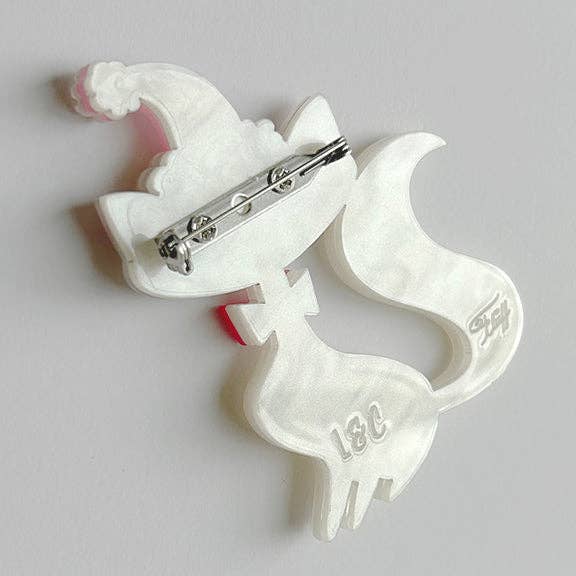 Swanky Pinkmas Kitty Brooch by Miss Fluff x Lipstick & Chrome