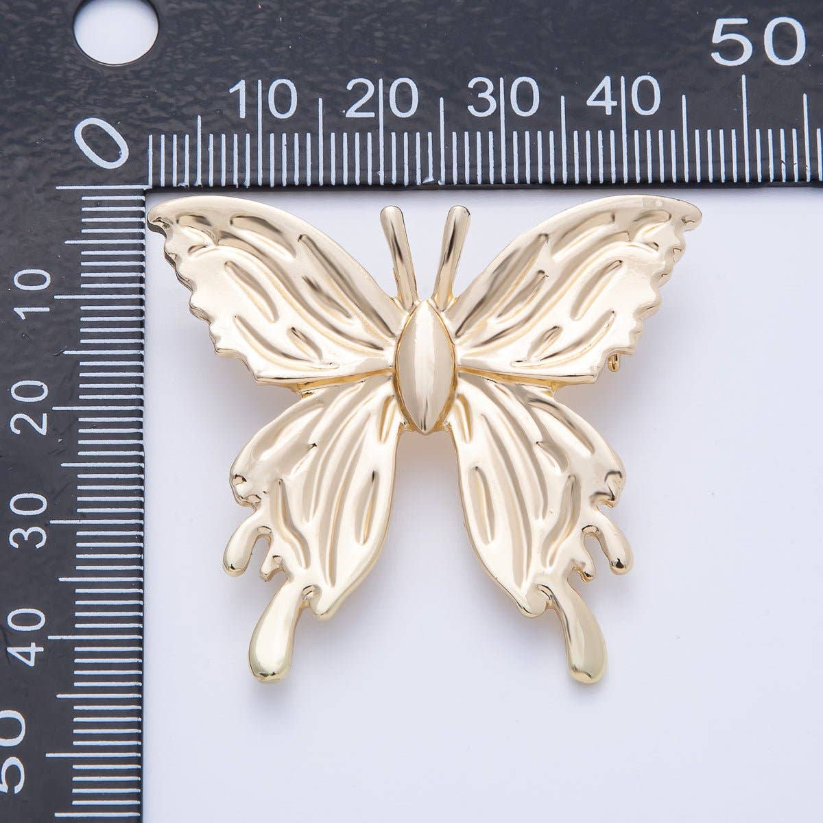 Gold 45mm x 41mm Minimalist Butterfly Insect Pin Brooch