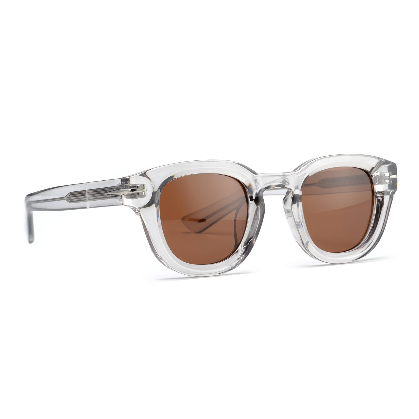 Sunglasses - RAVI |Transparent Grey | Brown Lens