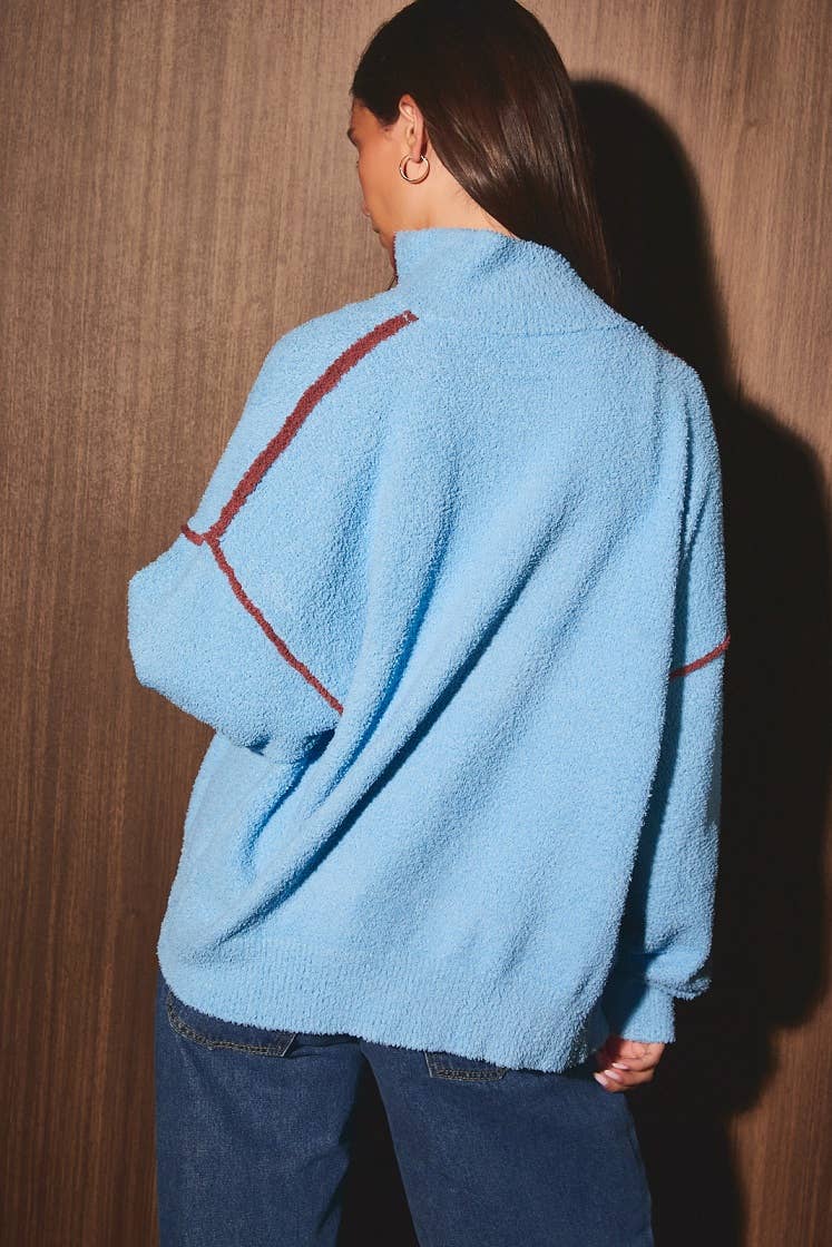 ZIPPER FRONT SWEATER JACKET