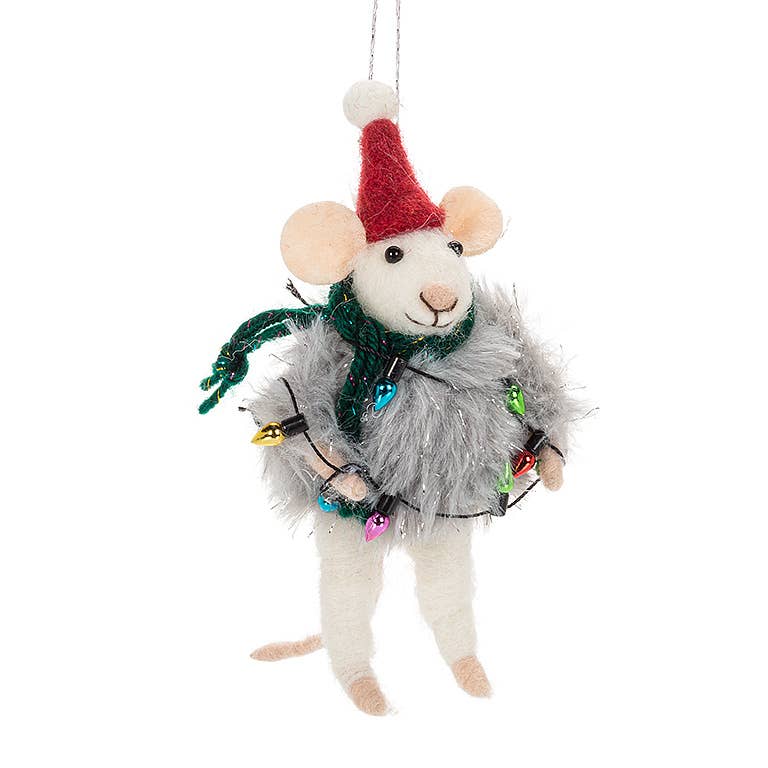 Winter Mouse Ornament-2 Assorted-5"H Mouse