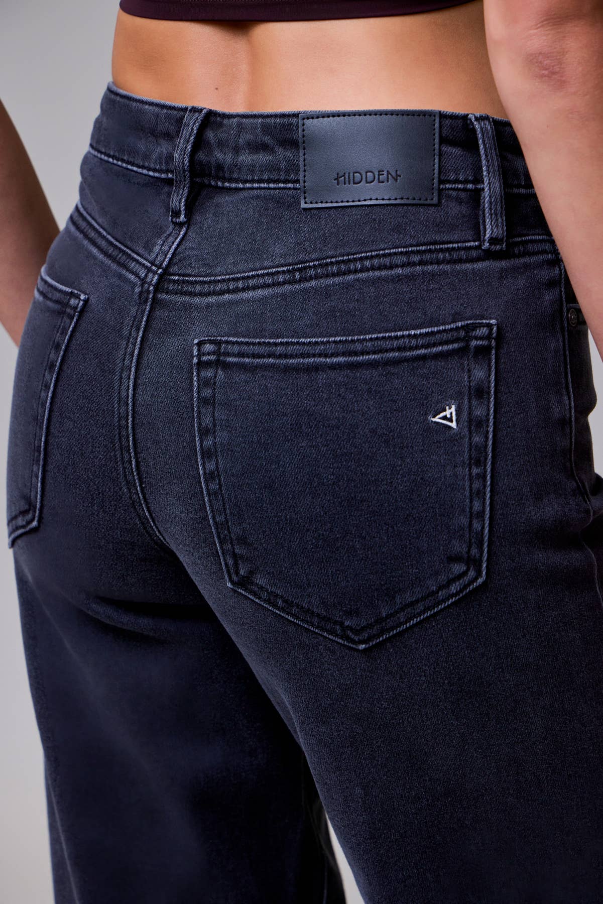 Charcoal Wash Clean Stretch High Rise Wideleg