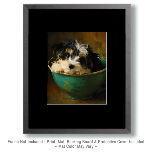 Lil Havanese Puppy - Pup in a Cup - Art Print - 8"x10" Artwork