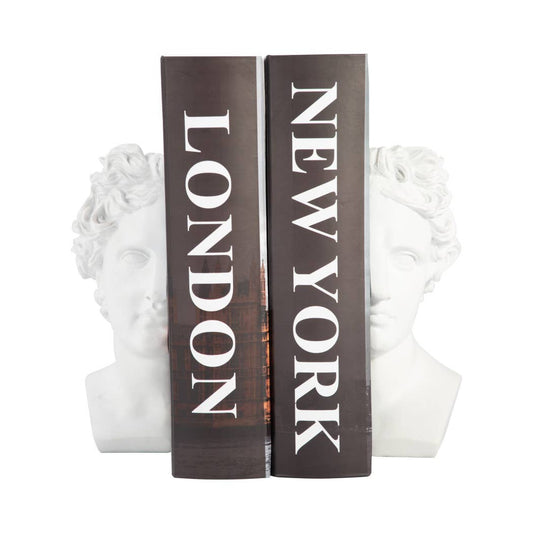 White 9 in. Resin Greek Goddess Bookends (Set of 2)