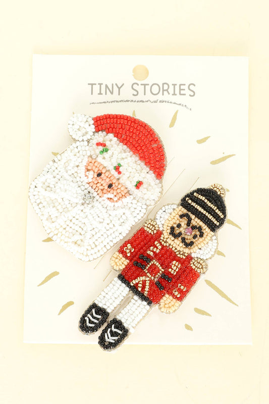 2pc Christmas Theme Assorted Brooch Pin Set