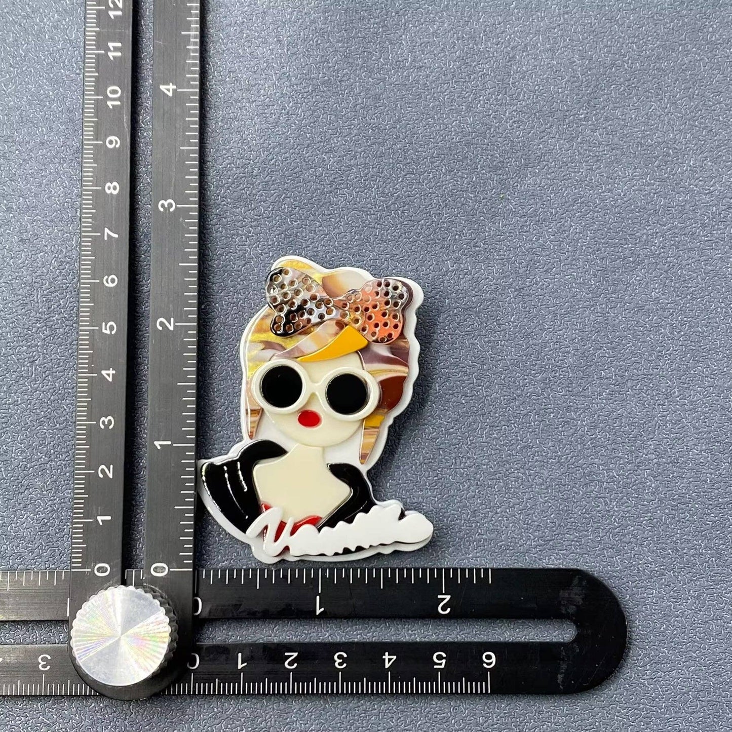 Fashion Girl Acrylic Brooch