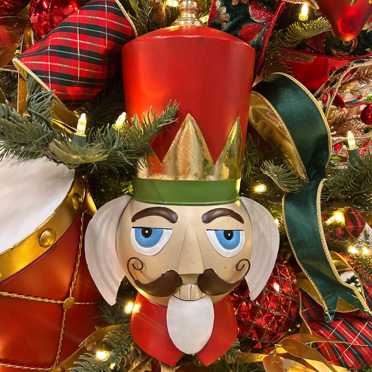 Royal Nutcracker Head Ornament Metal 20"