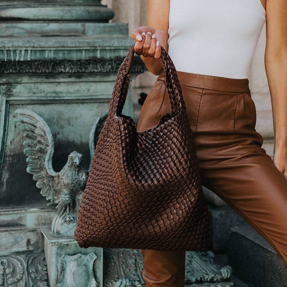 Johanna Espresso Large Recycled Vegan Shoulder Bag