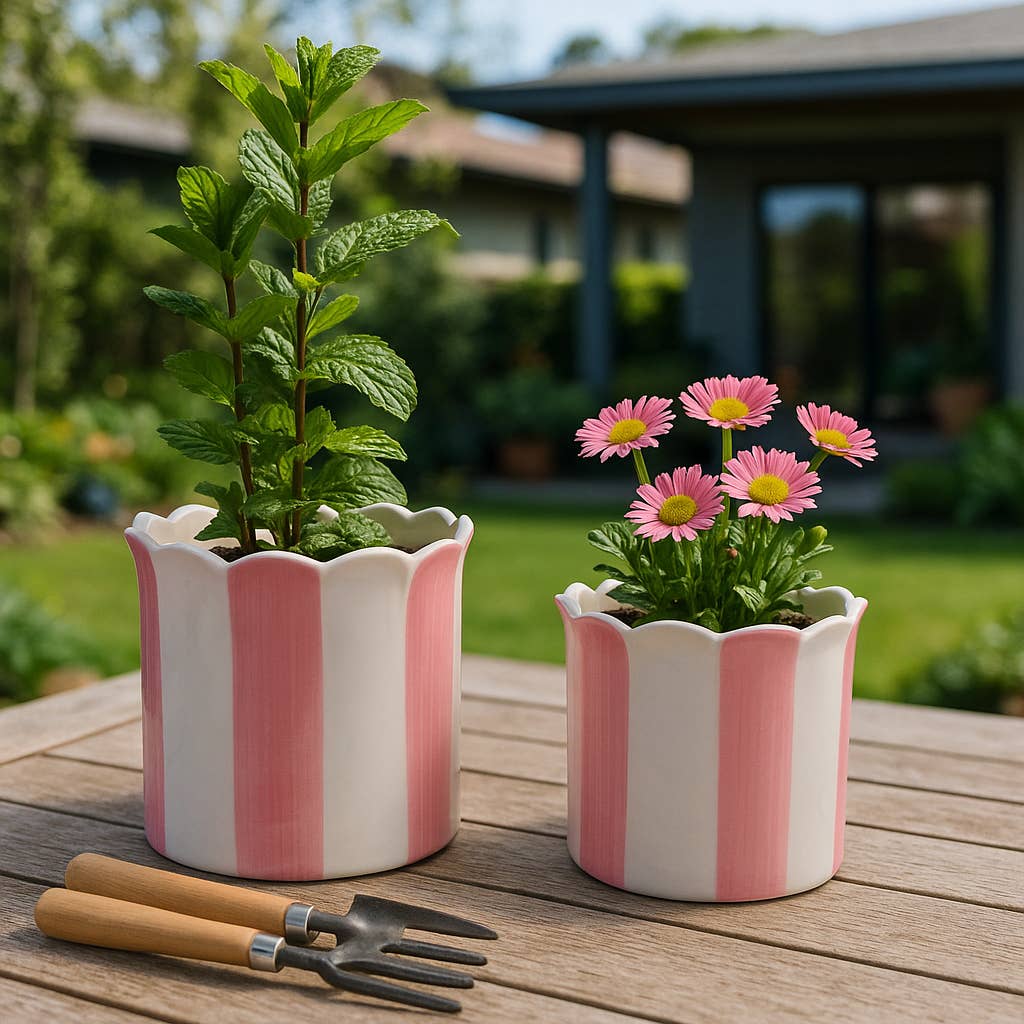 Pink Ceramic Striped Scallop,