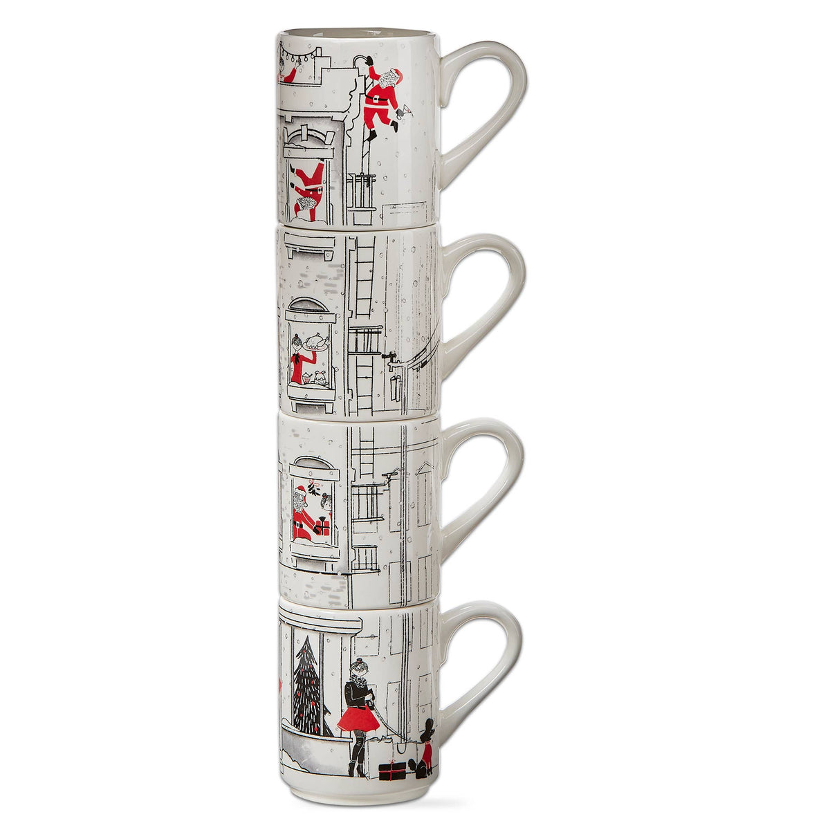 Santa Cityscape Stacking Mugs - sold separately