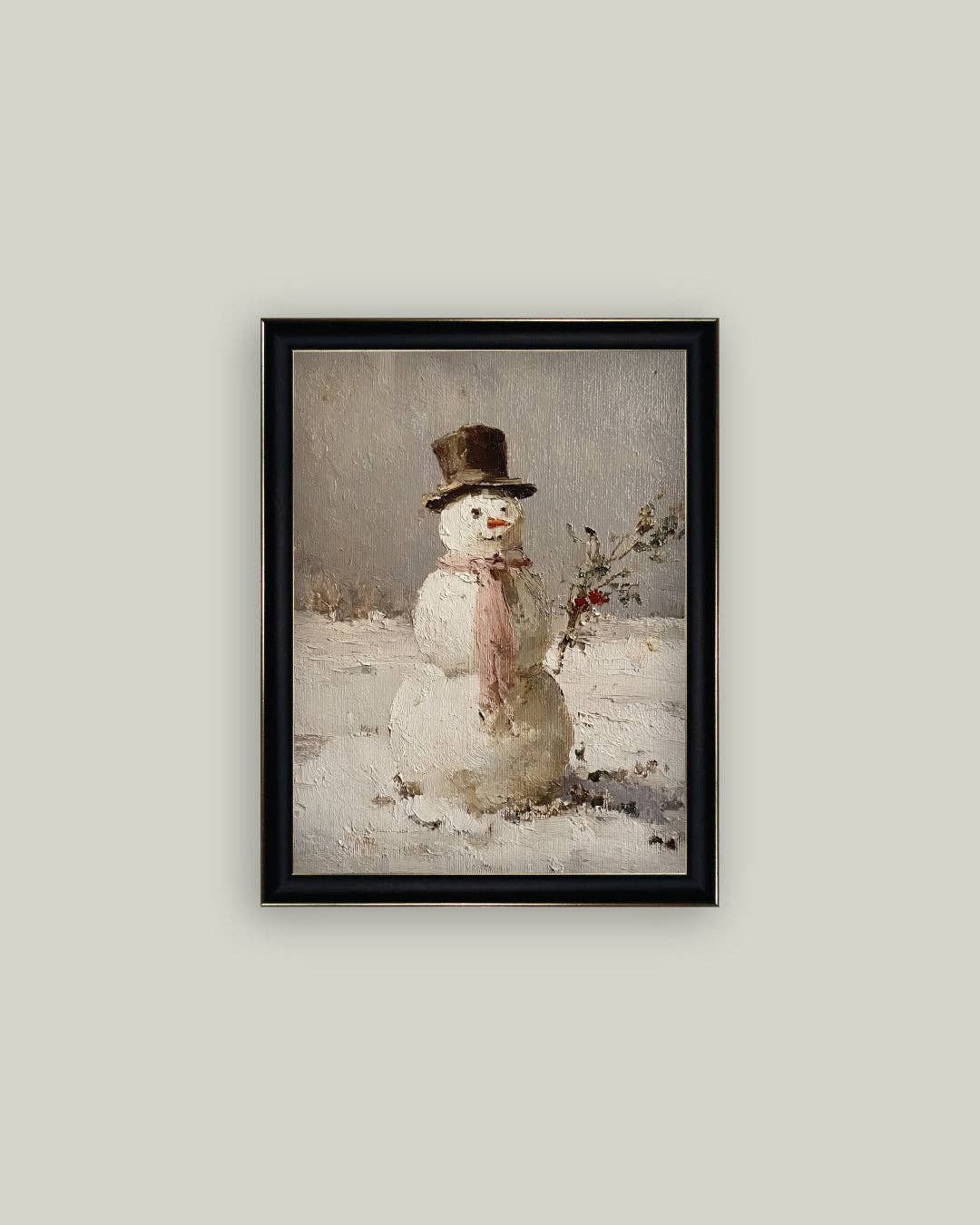 Snowman in Pink Scarf