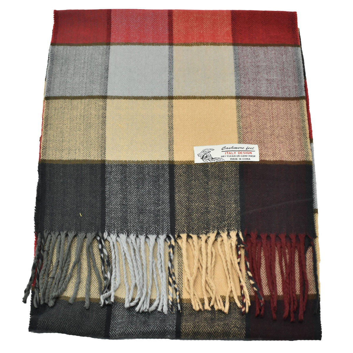 Winter Cashmere Feel Soft Plaid Stripe Scarf Muffler