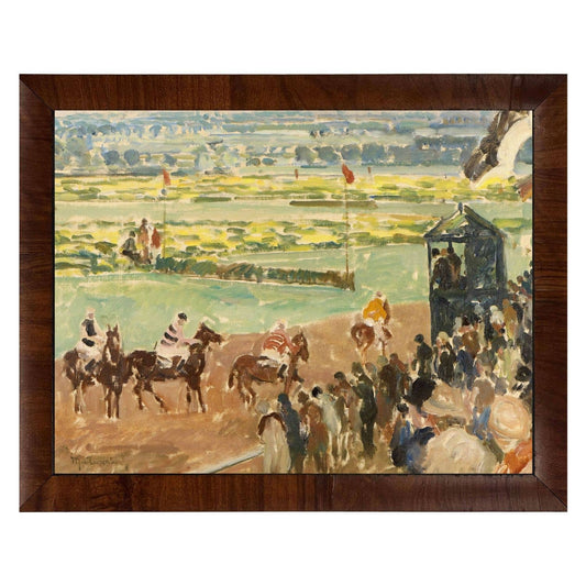Vintage horse race painting K