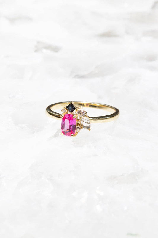 BOUQUET RING- PINK TOPAZ