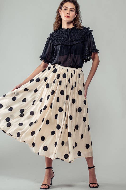 Ruffled Sheer Mock Neck Short Sleeve Blouse