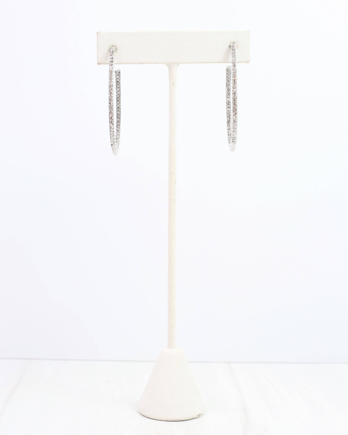 Bethie Crystal Oval Hoop Silver