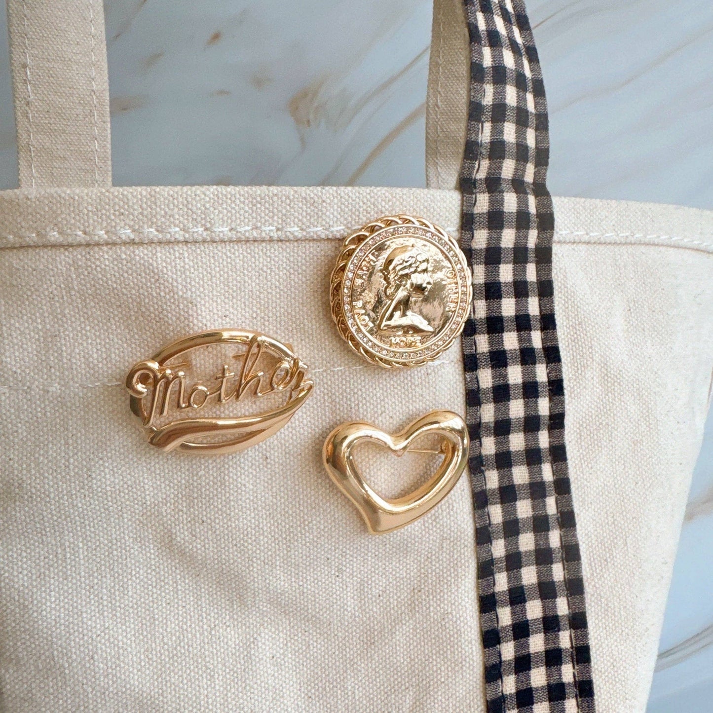 Vintage Medallion Coin Brooch Pin