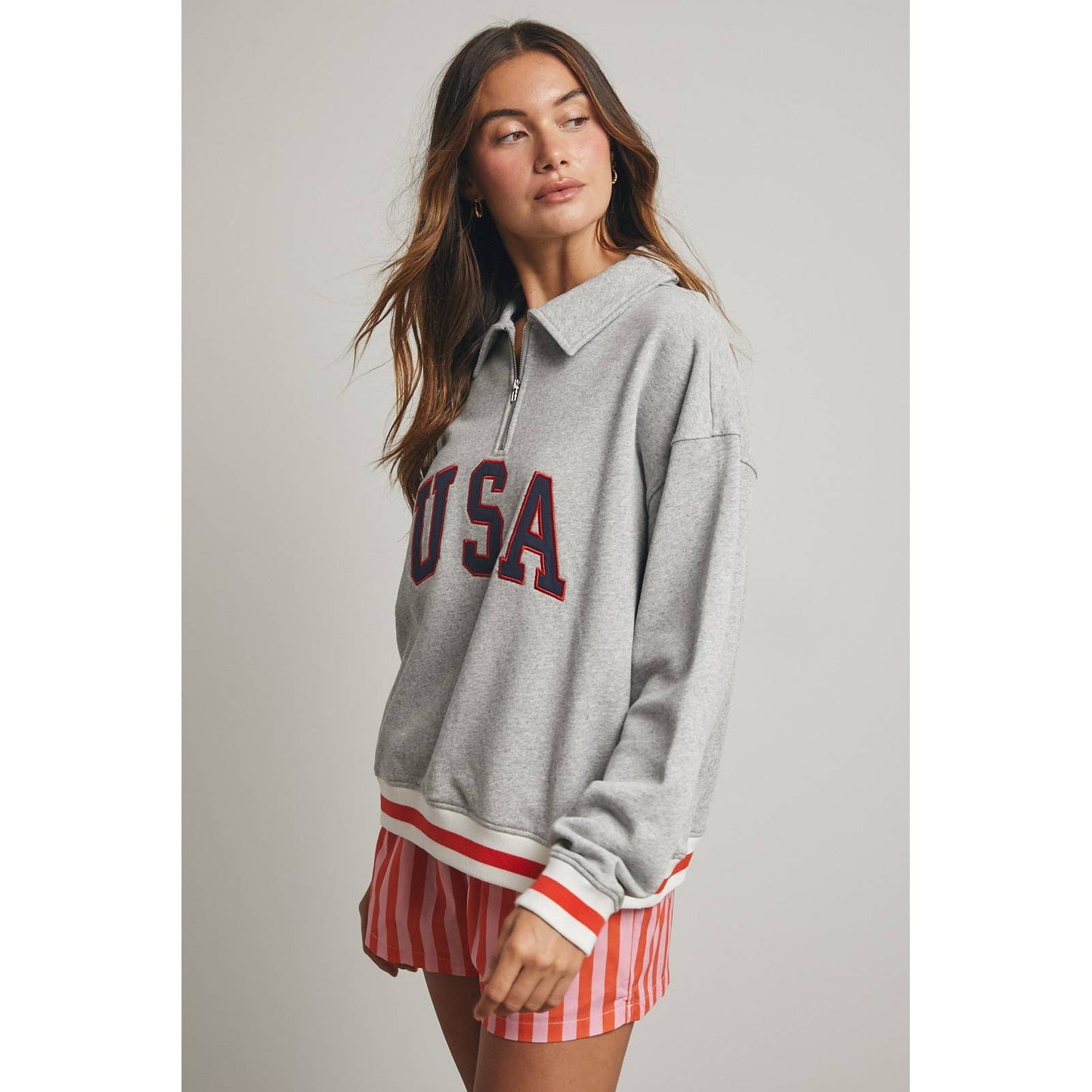 'USA' HALF-ZIP SWEATSHIRT