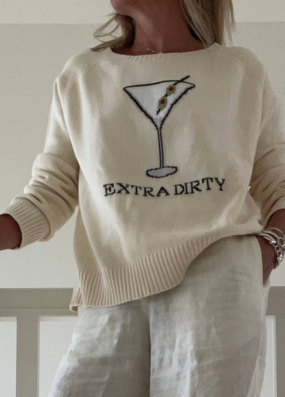 Extra Dirty Martini Cotton Sweater Ivory