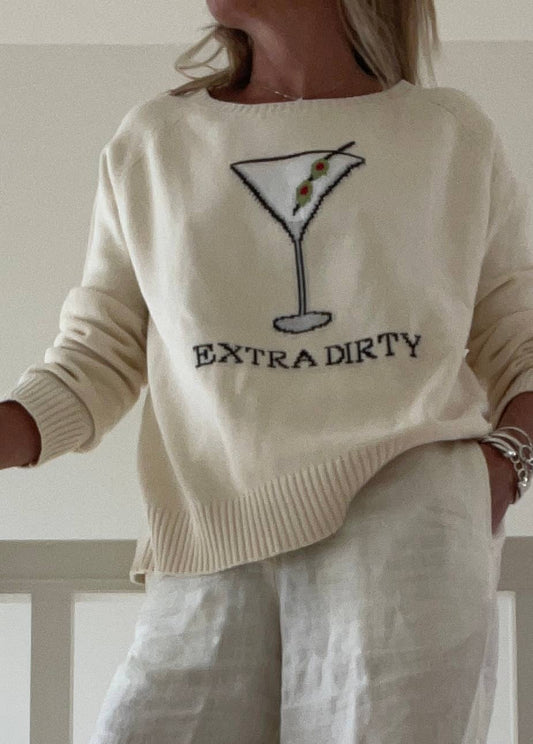 Extra Dirty Martini Cotton Sweater Ivory