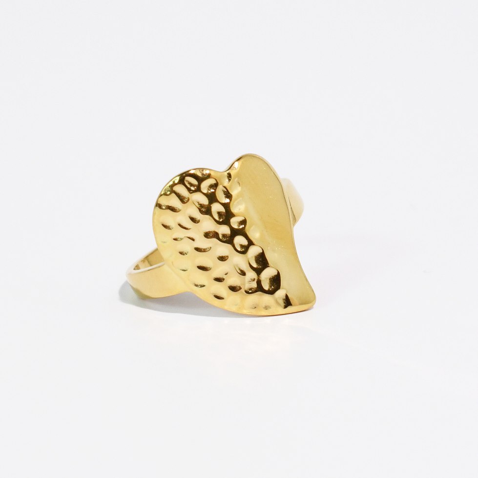 Hammered Heart Ring