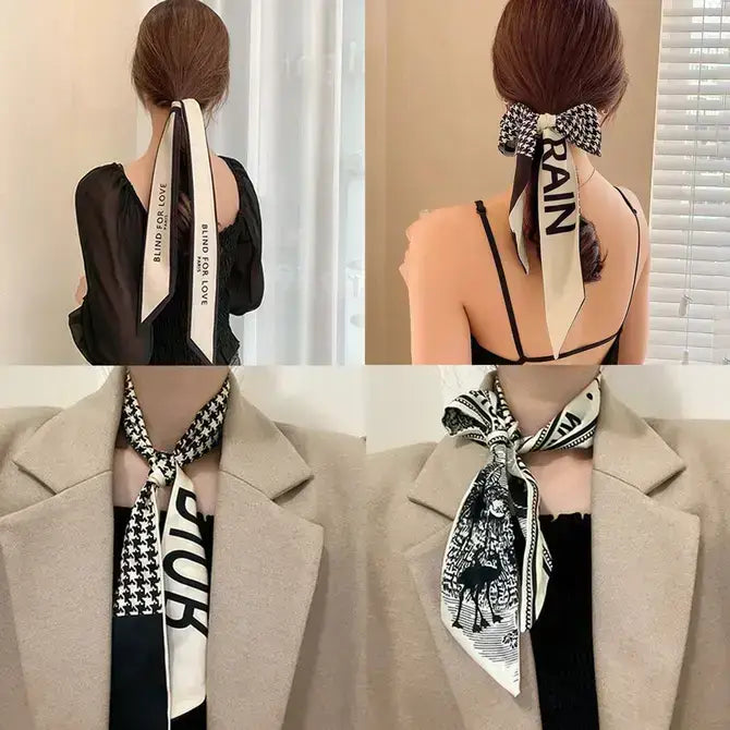 NARROW AND LONG FLOWER SCARF