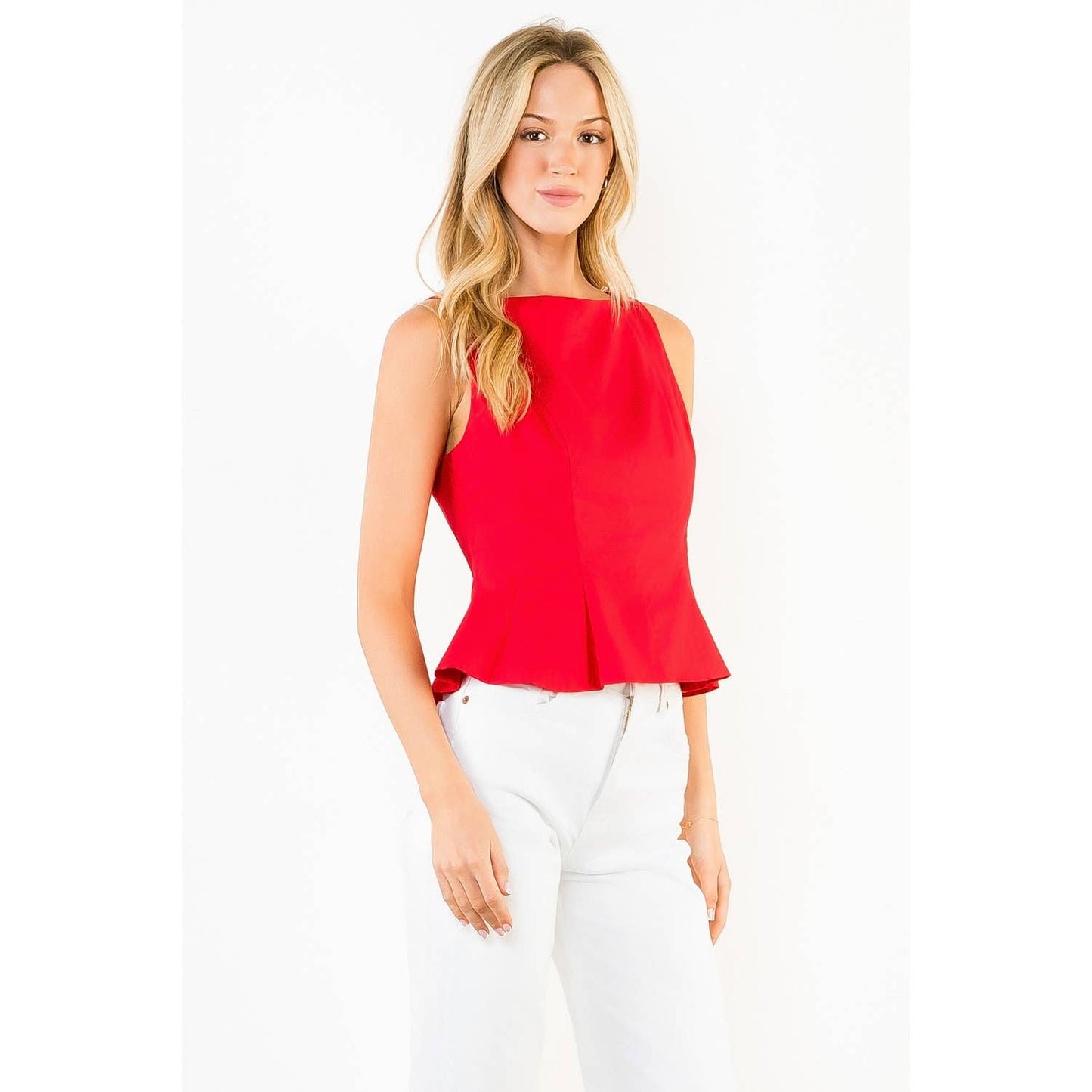 Sleeveless Peplum Top