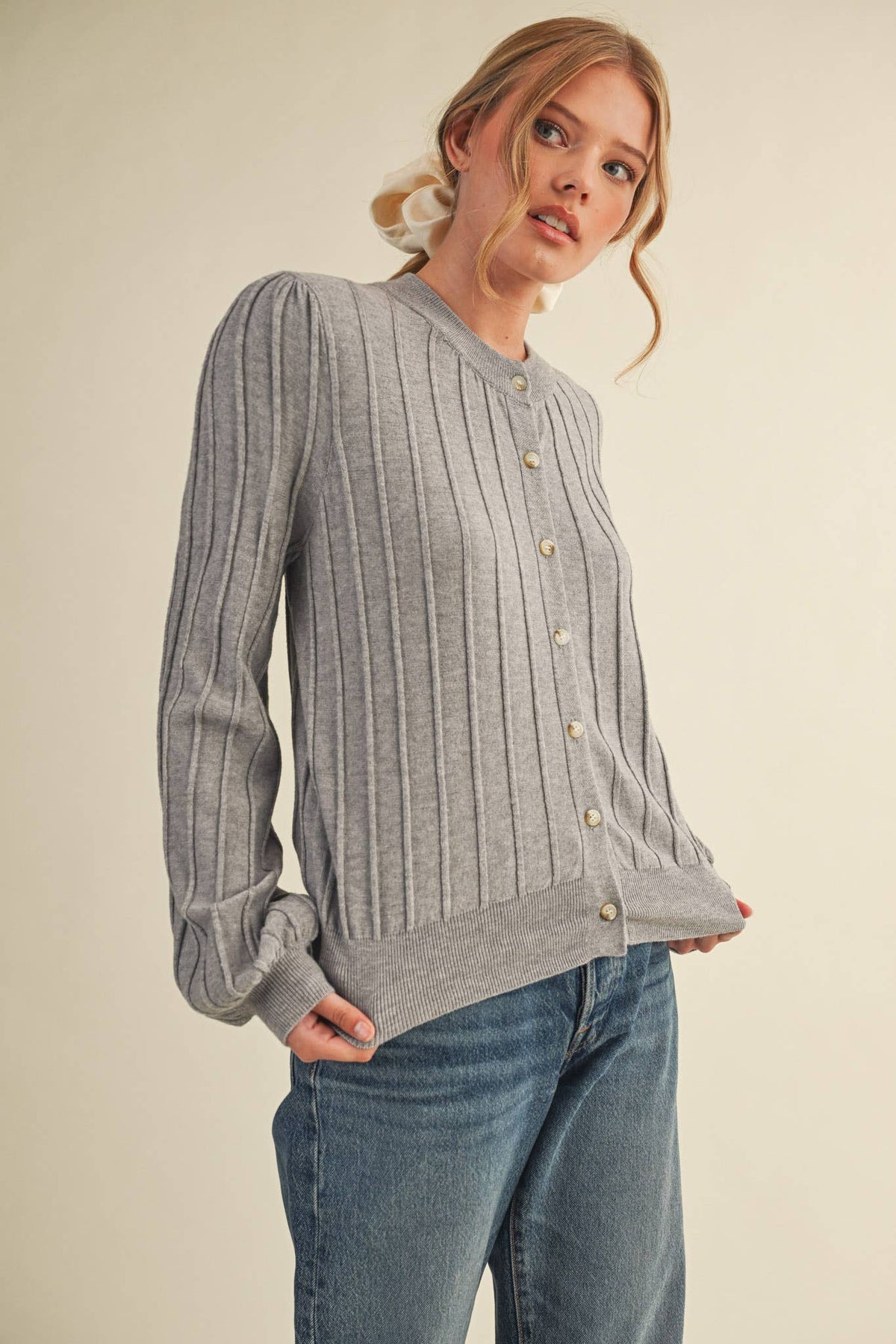 RIBBED SWEATER CARDIGAN