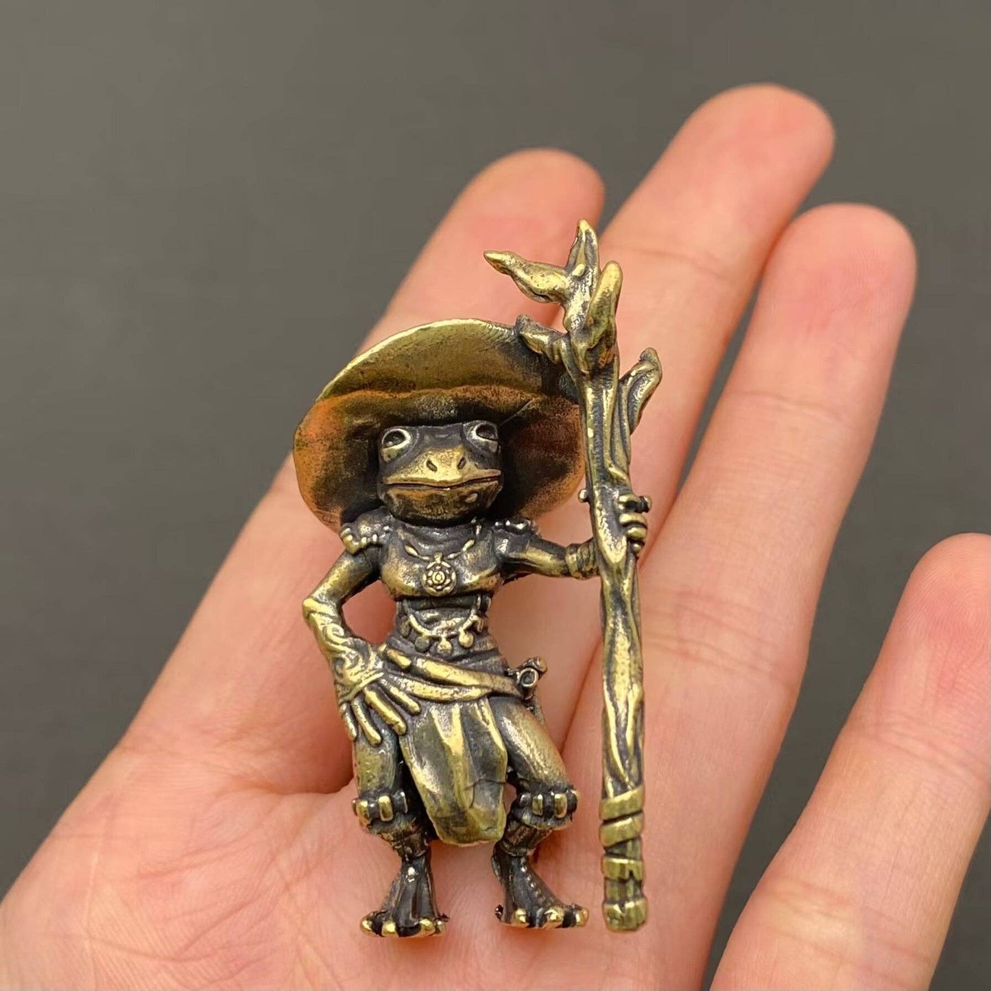 Brass Wizard Frog Desktop Ornaments Decoration
