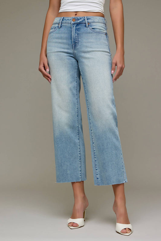 Light Wash Clean Stretch Cropped Classic Straight