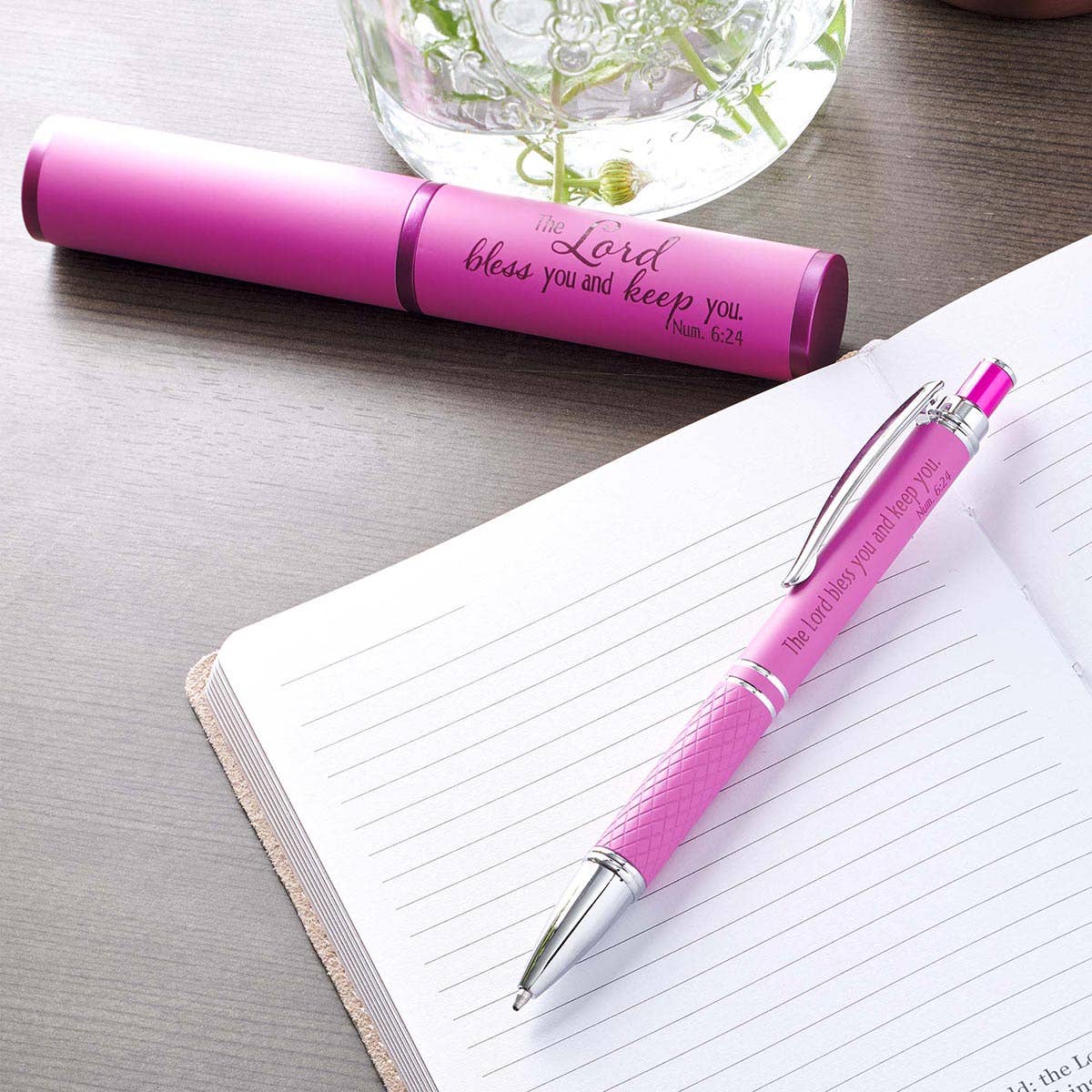 Pen in Case Pink Lord Bless You Num. 6:24