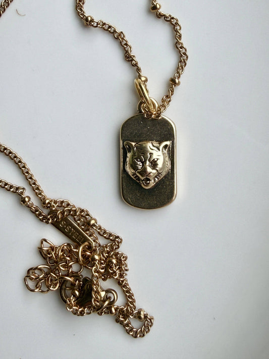 Upcycled Gucci Tiger Pendant Necklace