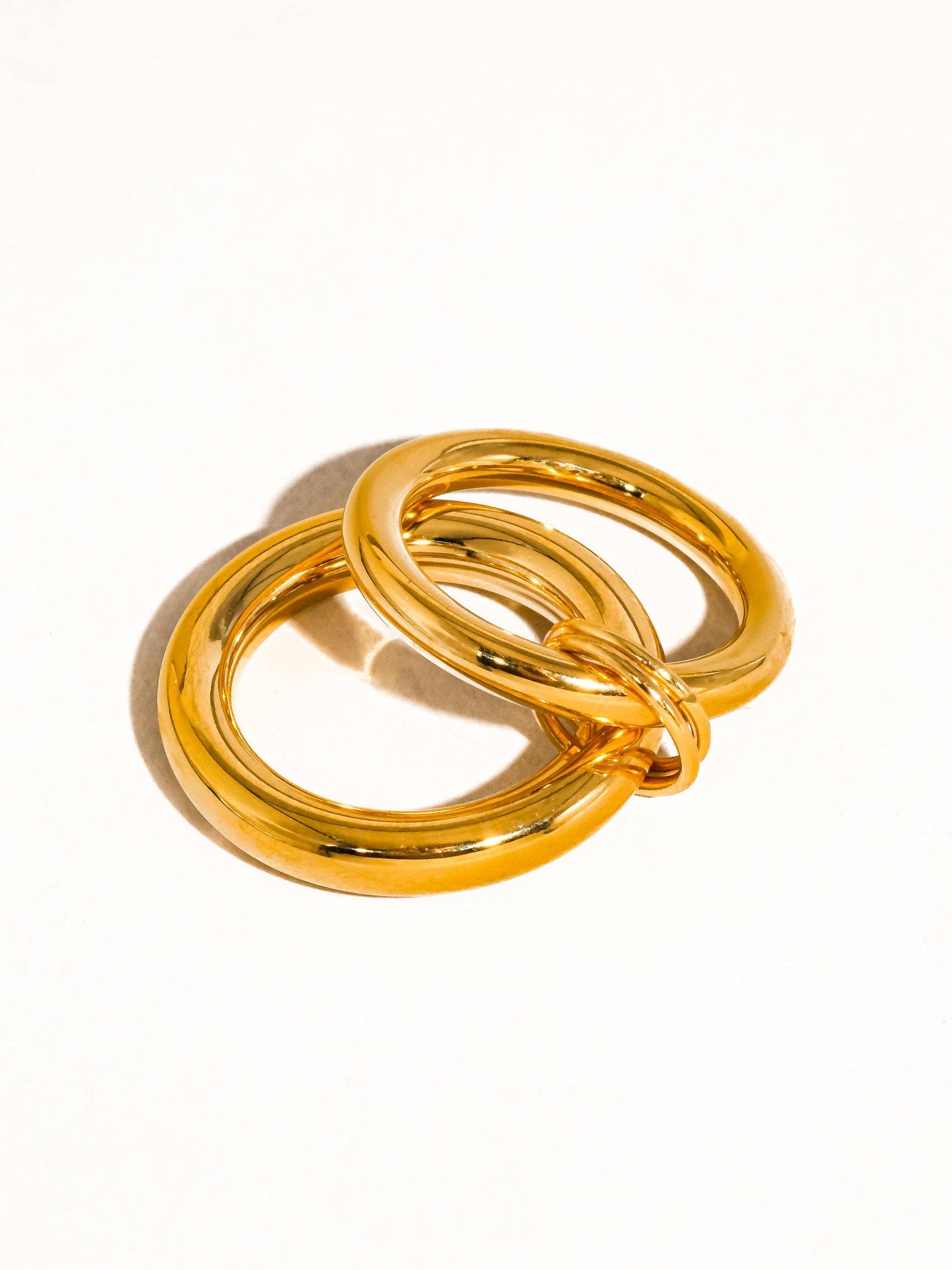 Gravité 18K Gold Non-Tarnish Double Stack Band Ring