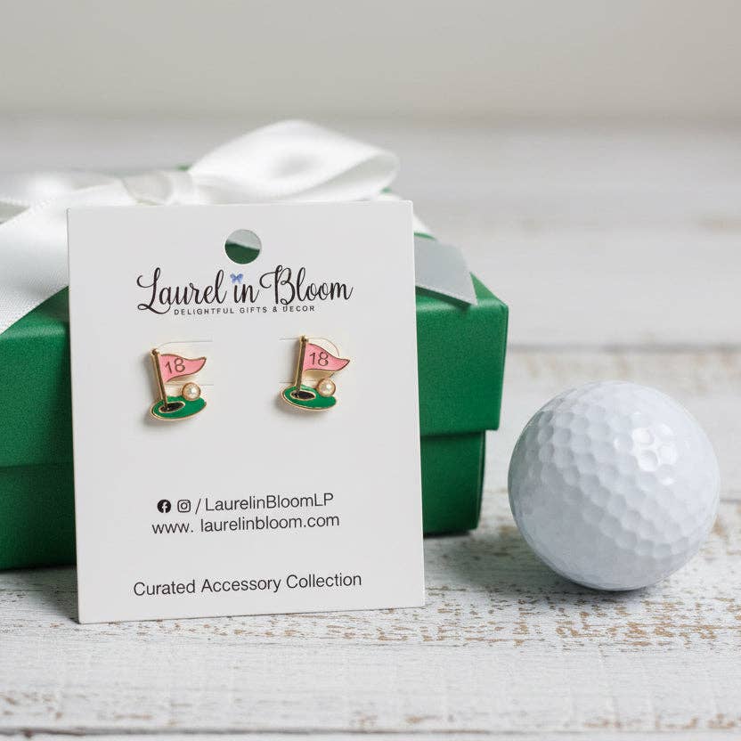 A Hole in One Golf Earrings