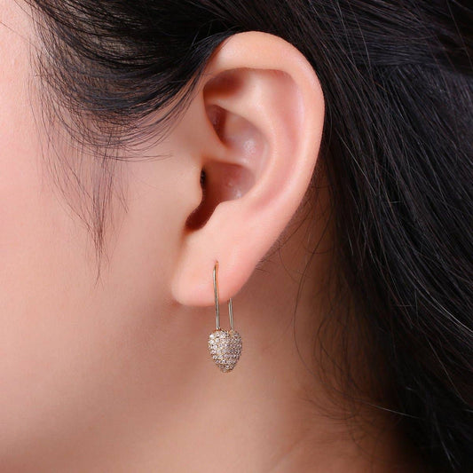 Gold Heart earrings Pin earrings Heart jewelry Unique earrings Unique jewelry Gold earrings Dainty earrings Delicate Earrings