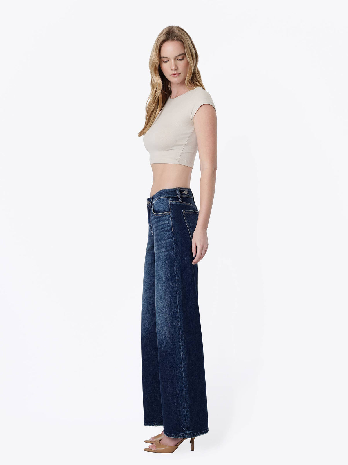 DARK WASH TINTED WIDE JEANS
