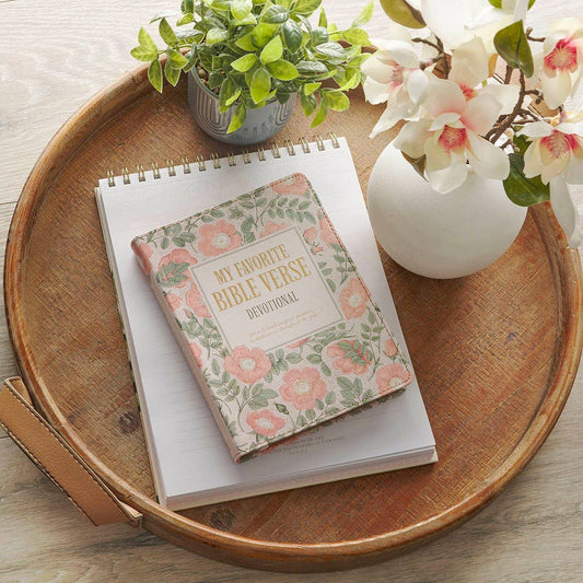 Devotional My Favorite Bible Verse Faux Leather Pink