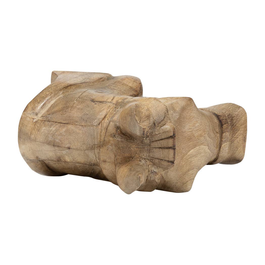 Wood Modern Carved Horse Head Figurine - Brown, 10 in.