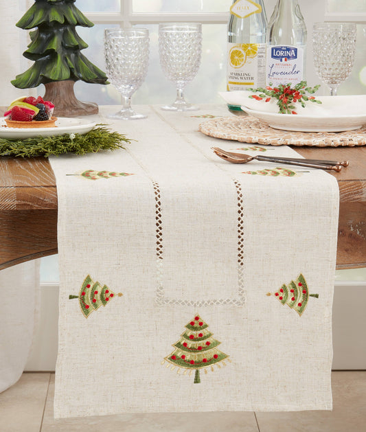 Embroidered Christmas Tree Runner