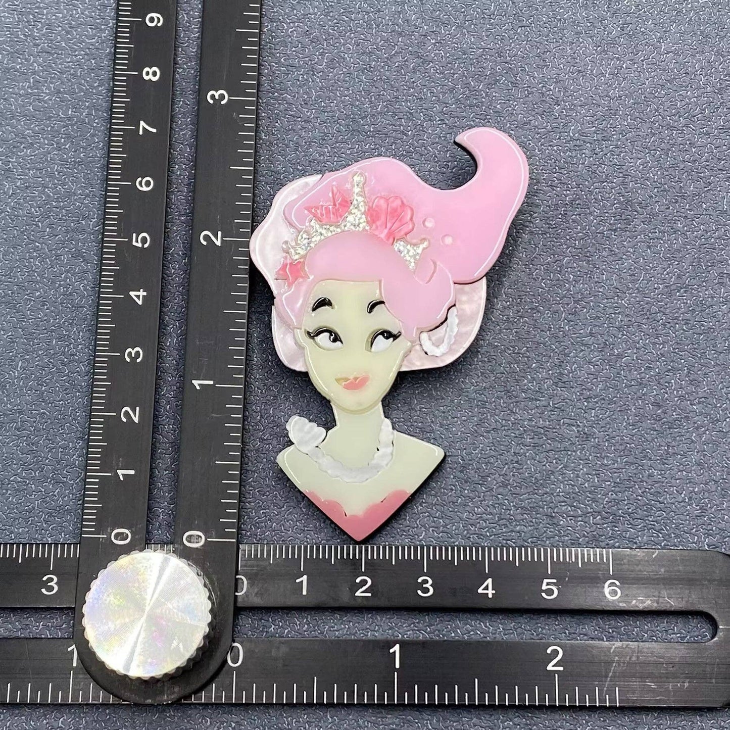 Pink Girl Acrylic Brooch
