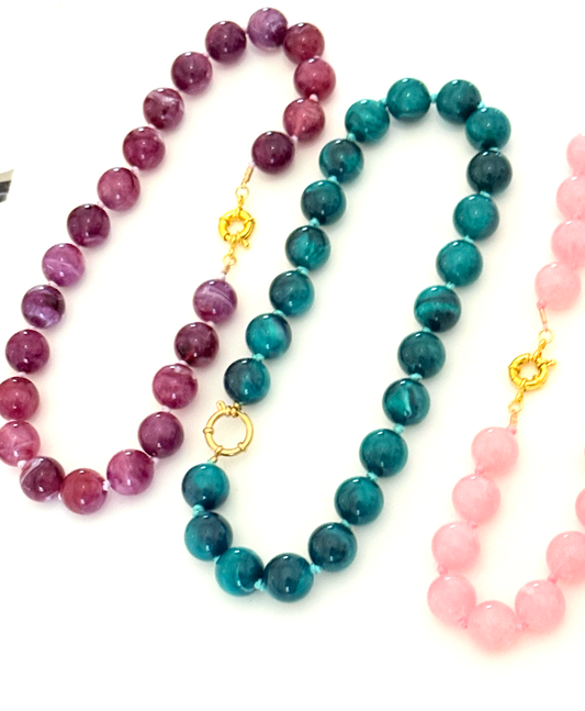 Été Beads Beaded Necklace with PVD sailor Clasp