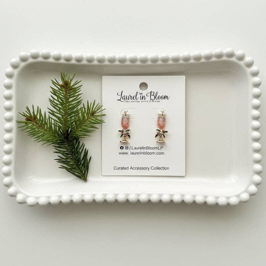 Pink Mistletoe Mimosa Earrings