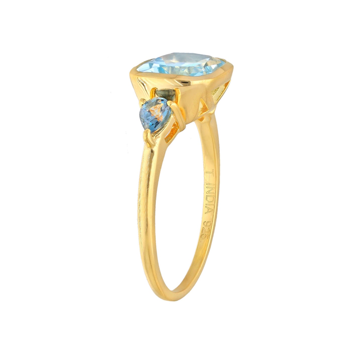 Azure Blue Topaz Trio Ring