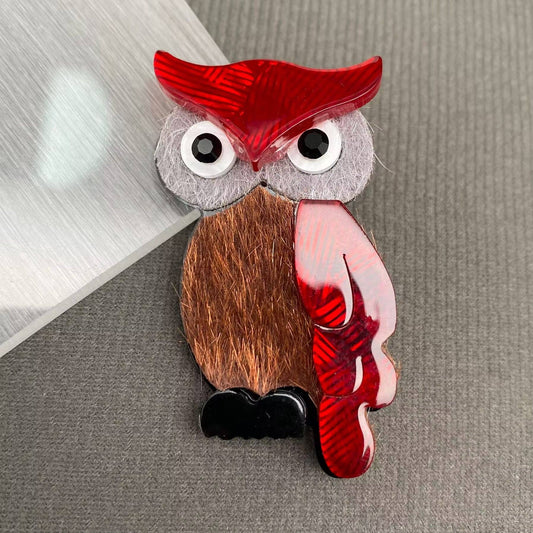 Acrylic Owl Brooch