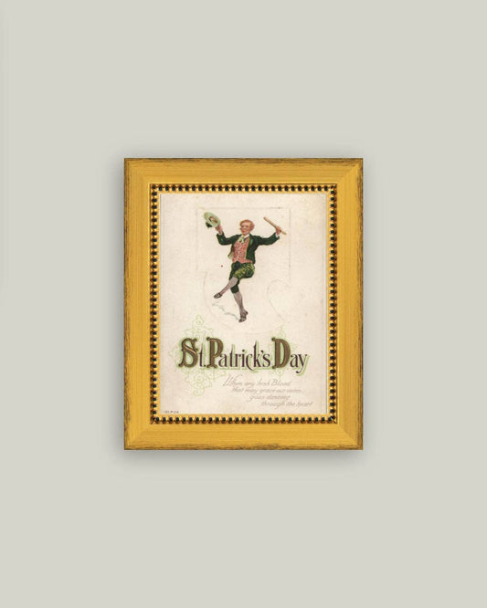 Dancing Leprechaun Framed Antique Art