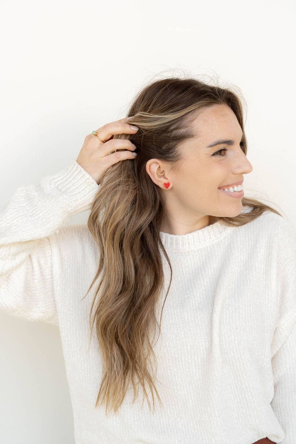 Hand Drawn Heart Studs