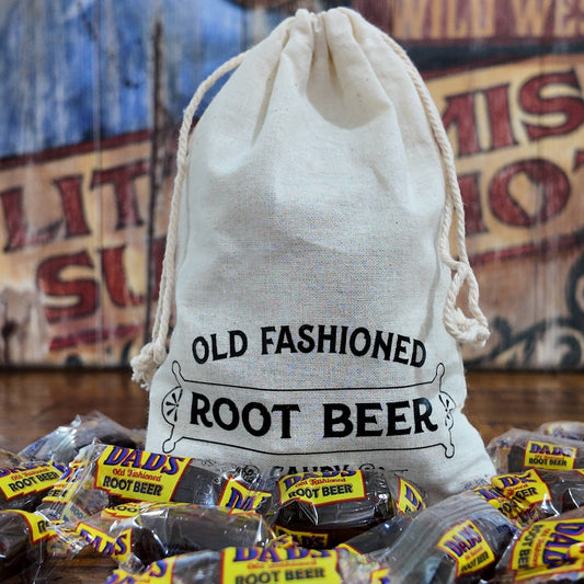 Root Beer Barrel Candy with Decorative Cloth Bag (5 oz.)